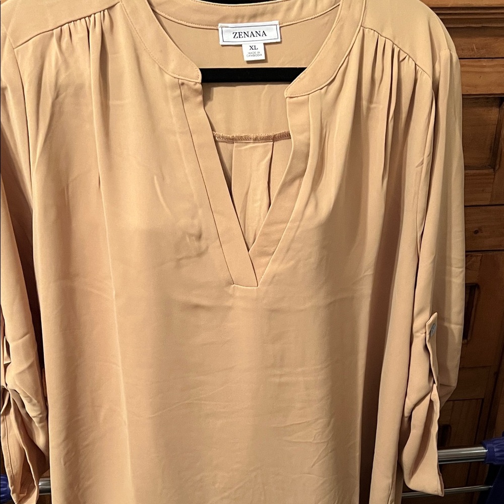 Zenana Outfitters Women's Beige Blouse